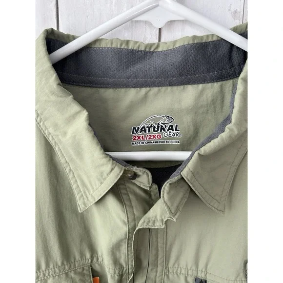 Men's Natural Gear River Shirt Sage Dry Vent NWT Sun Protection Size 2XL - Picture 5 of 9
